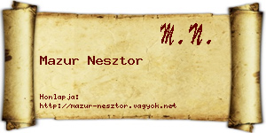Mazur Nesztor névjegykártya